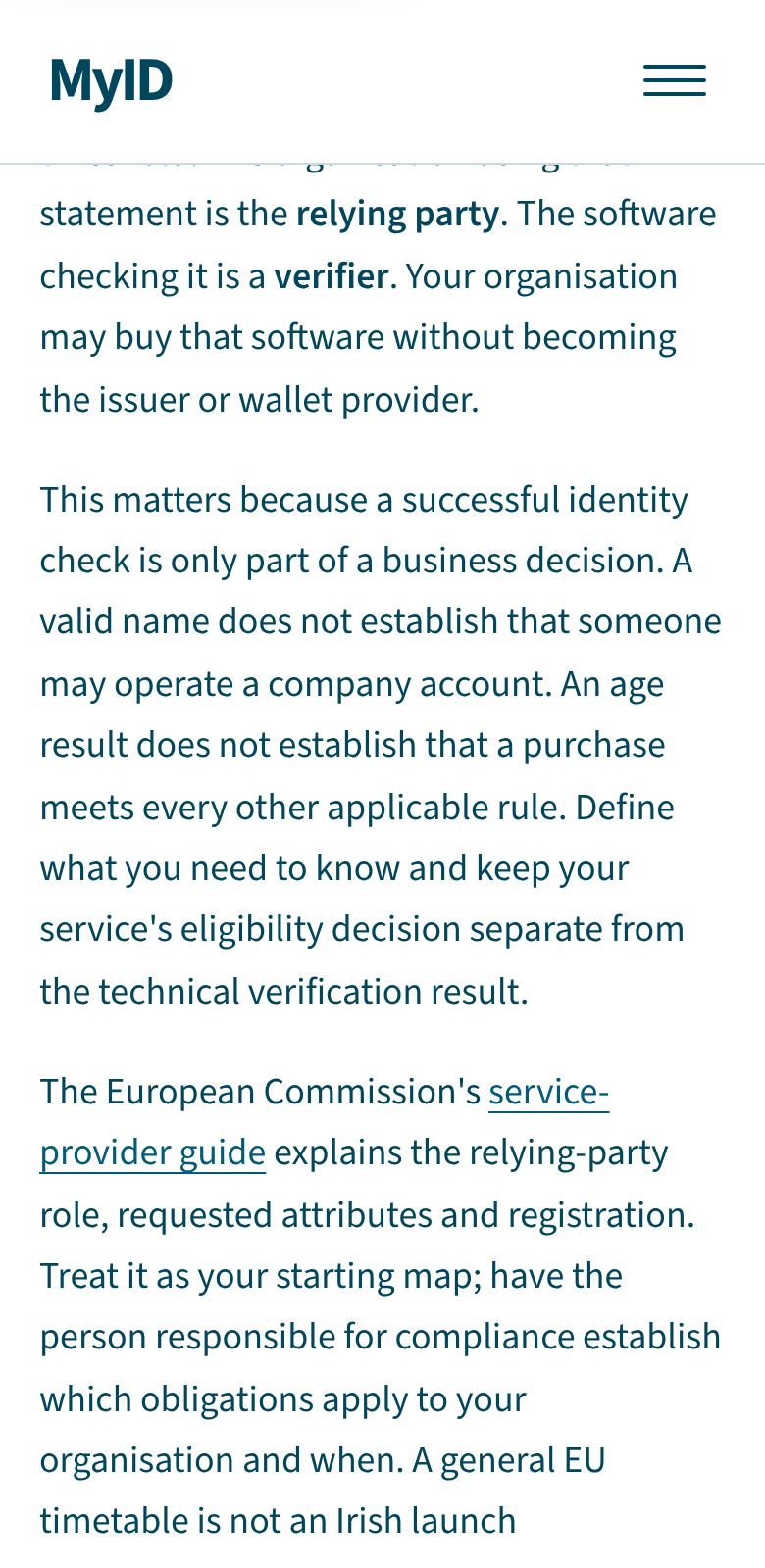 Before: the readiness guide on mobile, without the date.